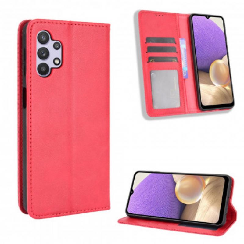 Flip Futrola Samsung Galaxy A32 5G Kožna Futrola Efekt Stilizirane Vintage Kože