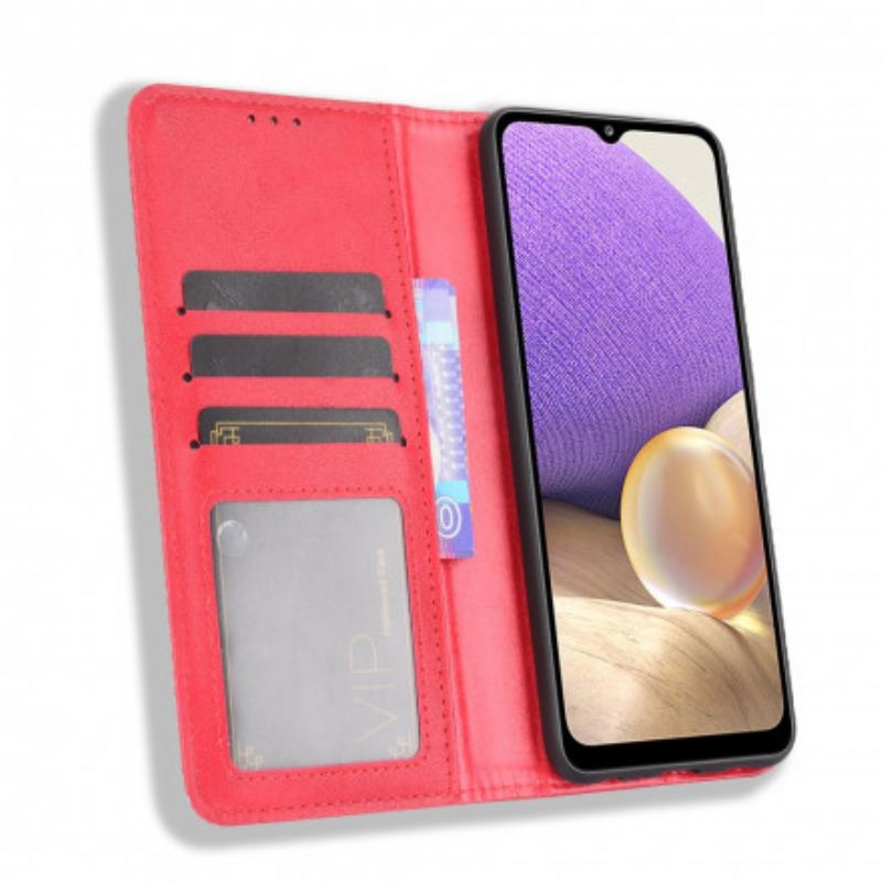 Flip Futrola Samsung Galaxy A32 5G Kožna Futrola Efekt Stilizirane Vintage Kože