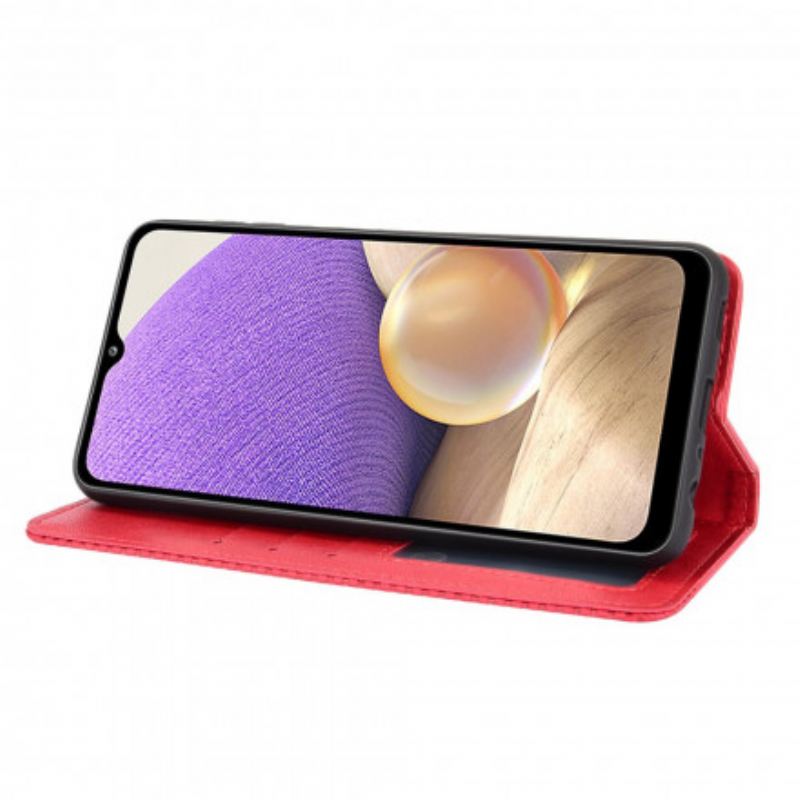 Flip Futrola Samsung Galaxy A32 5G Kožna Futrola Efekt Stilizirane Vintage Kože