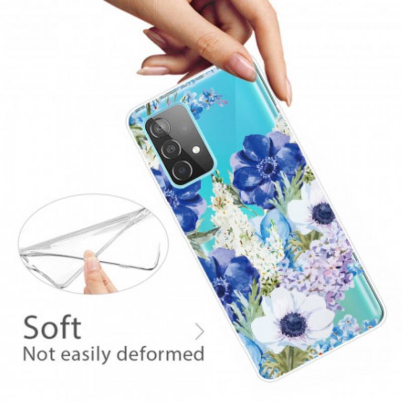 Maskica Samsung Galaxy A32 5G Akvarel Plavo Cvijeće