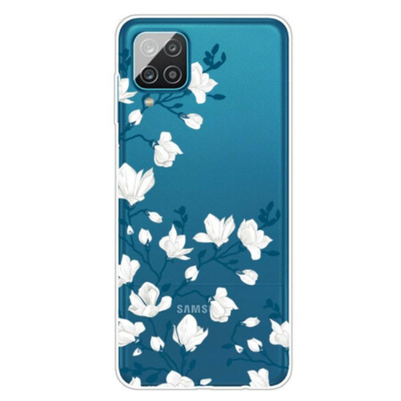 Maskica Samsung Galaxy M12 / A12 Bijelo Cvijeće