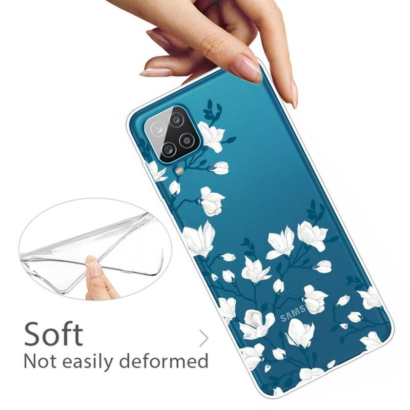 Maskica Samsung Galaxy M12 / A12 Bijelo Cvijeće