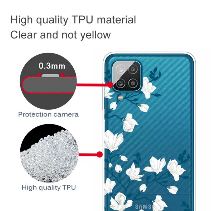 Maskica Samsung Galaxy M12 / A12 Bijelo Cvijeće