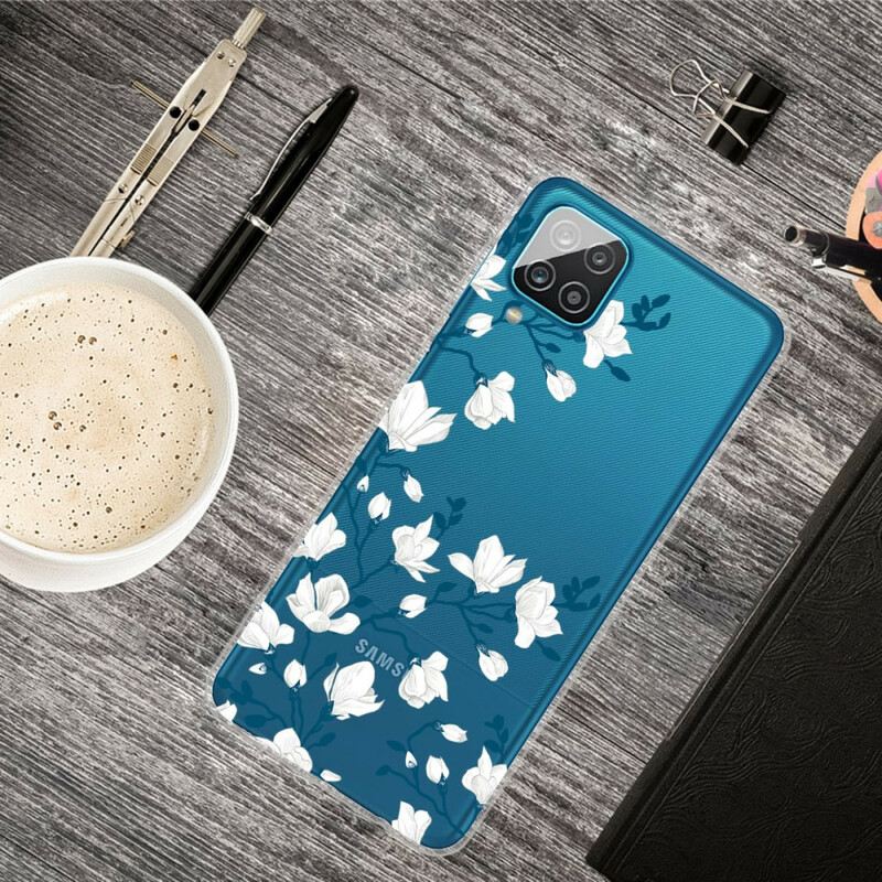 Maskica Samsung Galaxy M12 / A12 Bijelo Cvijeće