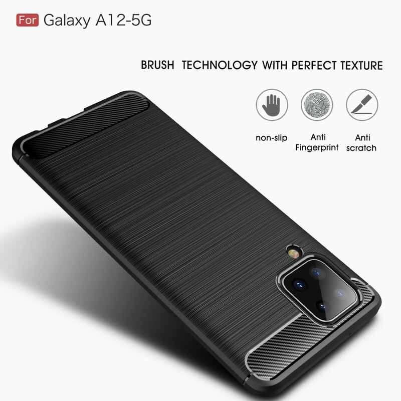Maskica Samsung Galaxy M12 / A12 Brušena Karbonska Vlakna
