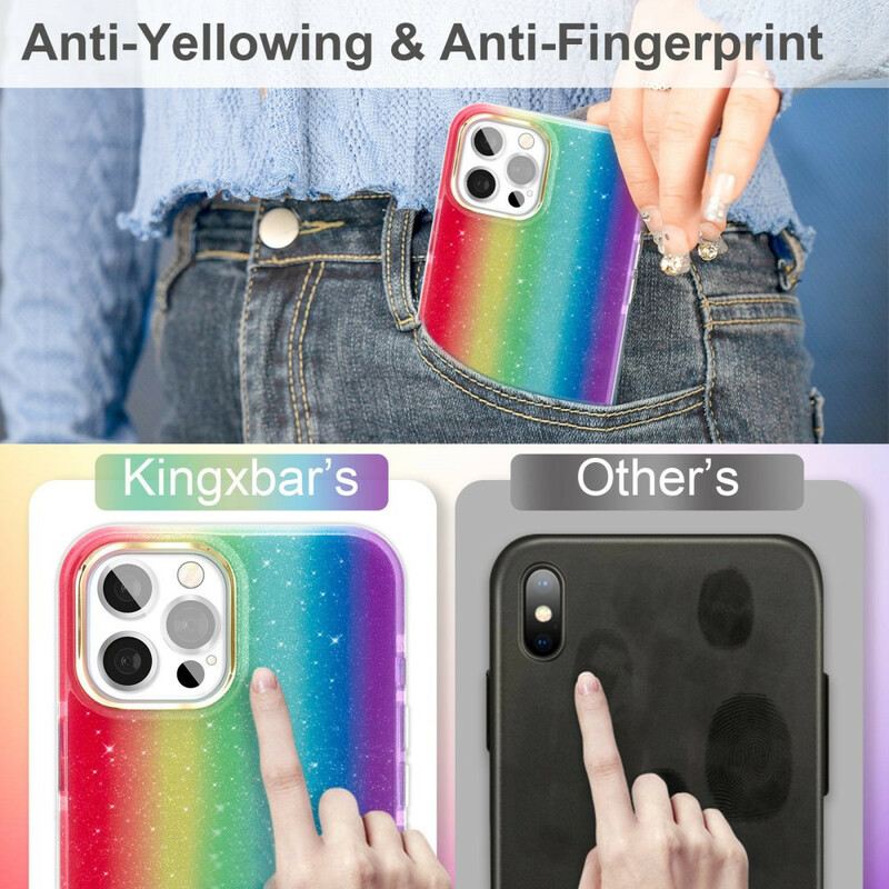 Maskica iPhone 12 / 12 Pro Kingxbar Višebojne Šljokice