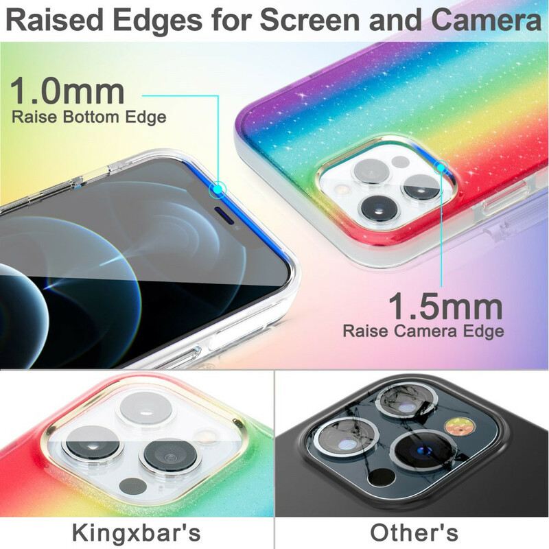 Maskica iPhone 12 / 12 Pro Kingxbar Višebojne Šljokice