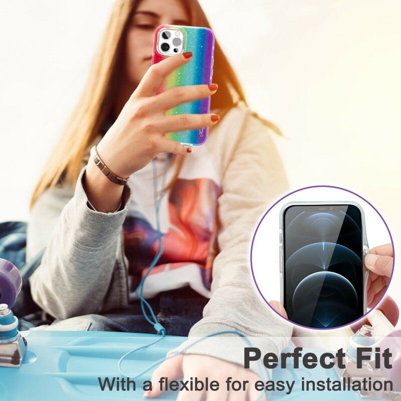 Maskica iPhone 12 / 12 Pro Kingxbar Višebojne Šljokice