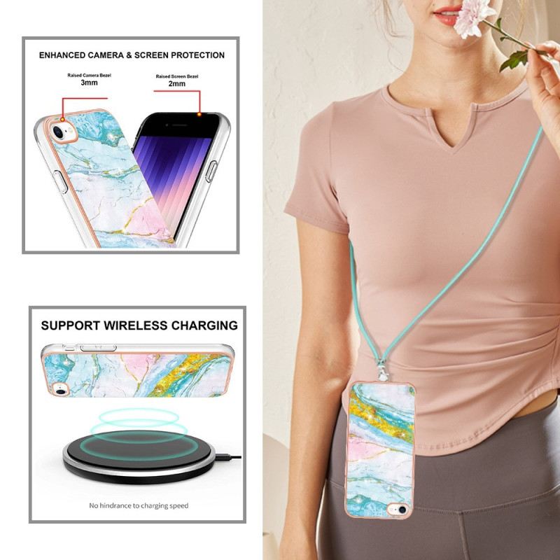 Maskica iPhone SE 3 / SE 2 / 8 / 7 S Mramornim Kabelom