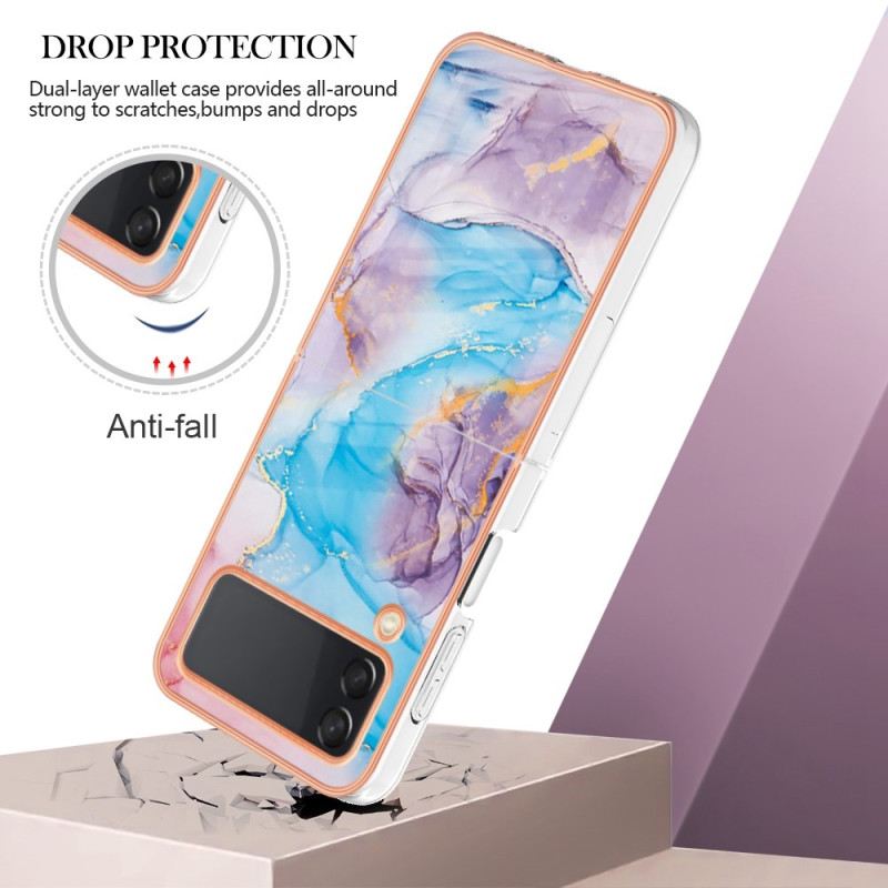 Flip Futrola Samsung Galaxy Z Flip 4 Kožna Futrola Dizajn Mramora