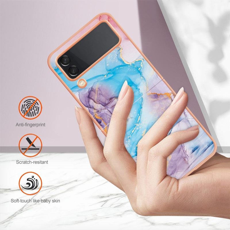 Flip Futrola Samsung Galaxy Z Flip 4 Kožna Futrola Dizajn Mramora