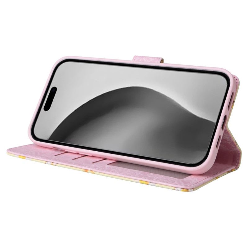 Kožna Futrola iPhone 16 Pro Max Floralies Rfid Blokiranje