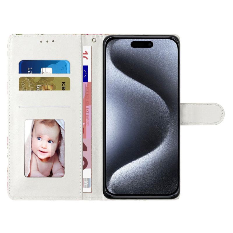 Kožna Futrola Za iPhone 16 Pro Max Zeleni Mramor S Remenom