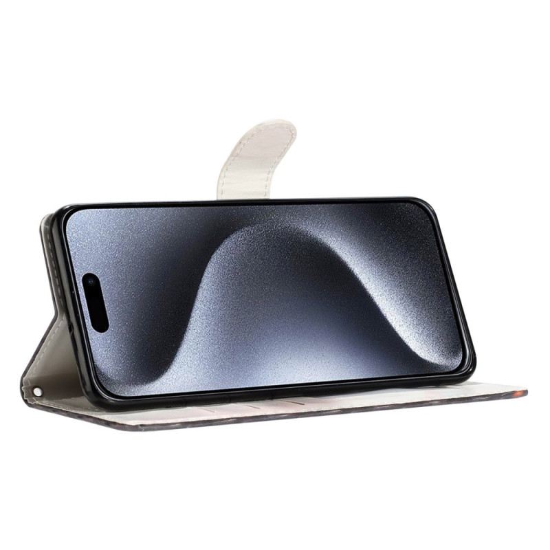 Kožna Futrola Za iPhone 16 Pro Max Zeleni Mramor S Remenom