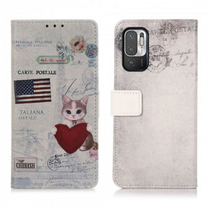 Kožna Futrola Xiaomi Redmi Note 10 5G Putnik Mačka