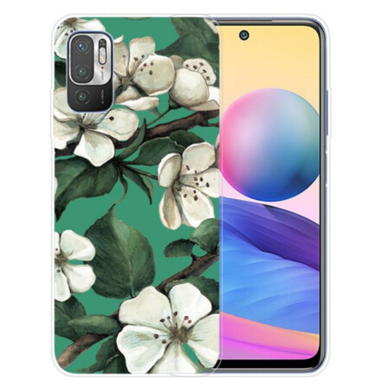 Maskica Xiaomi Redmi Note 10 5G Oslikano Bijelo Cvijeće