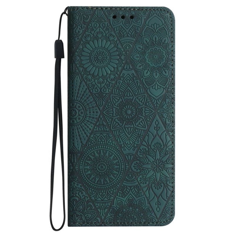 Kožna Futrola Samsung Galaxy A16 5g Cvjetni Uzorak I Remen