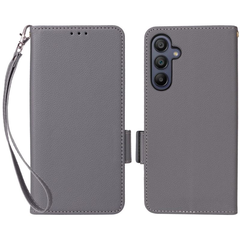 Kožna Futrola Za Samsung Galaxy A16 5g Litchi Tekstura S Remenom