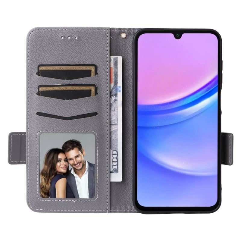 Kožna Futrola Za Samsung Galaxy A16 5g Litchi Tekstura S Remenom