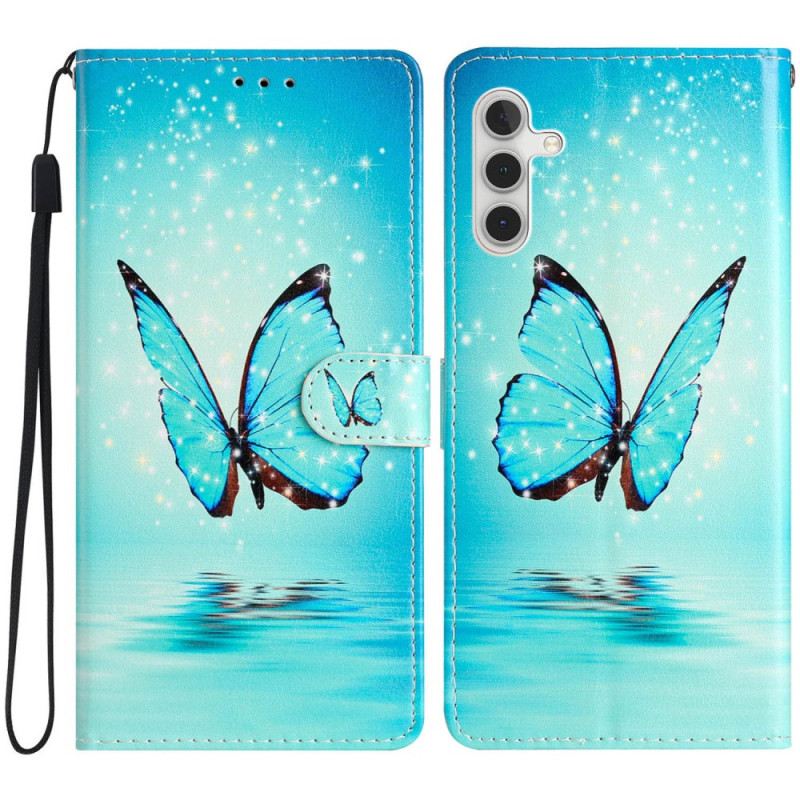 Kožna Futrola Za Samsung Galaxy A16 5g Plavi Leptir