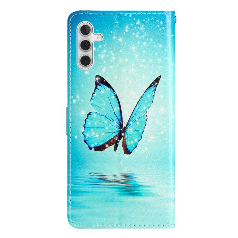 Kožna Futrola Za Samsung Galaxy A16 5g Plavi Leptir