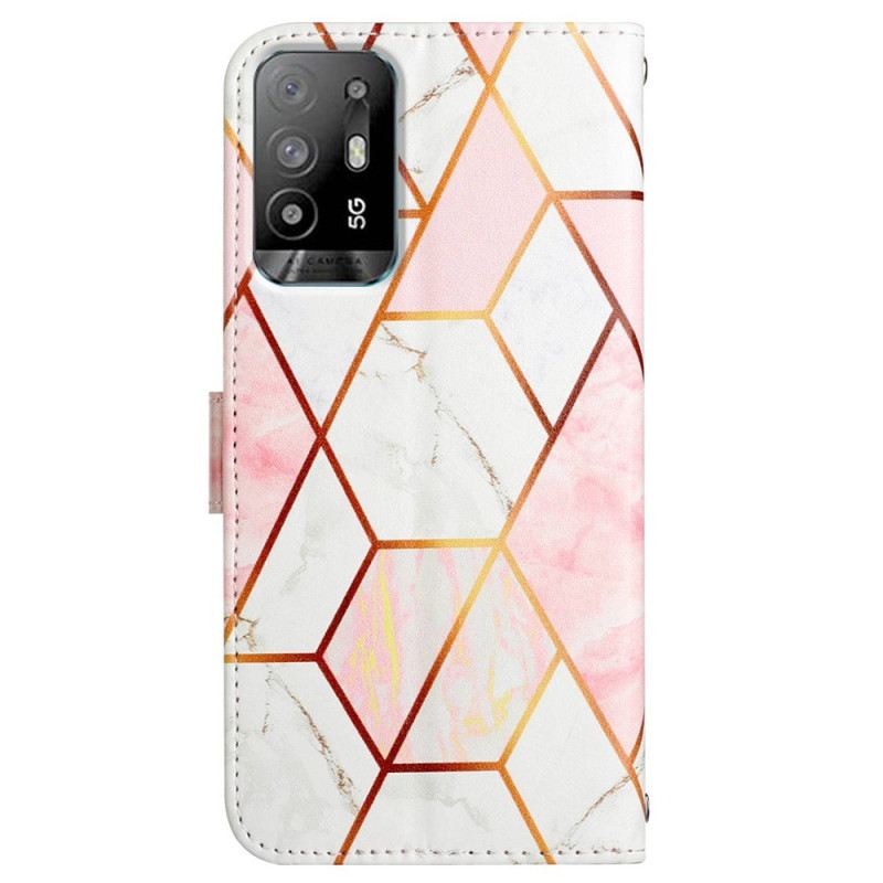 Futrola Oppo A94 5G Geometrijski Mramor S Remenom
