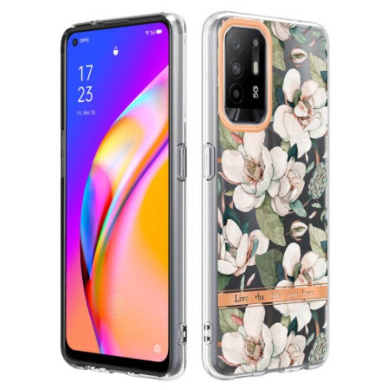 Maskica Oppo A94 5G Cvjetovi Božura
