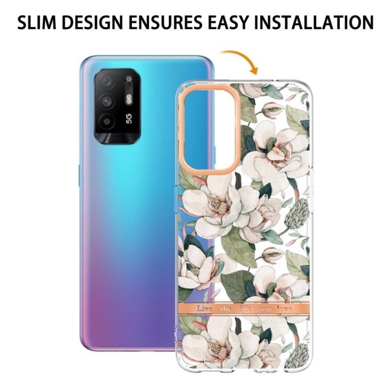 Maskica Oppo A94 5G Cvjetovi Božura