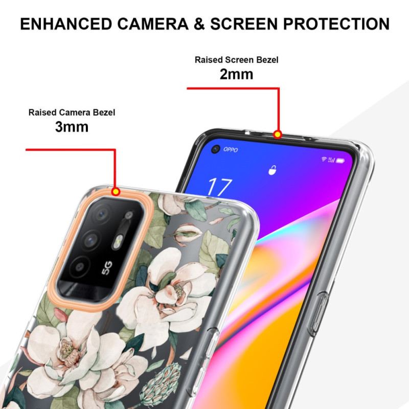Maskica Oppo A94 5G Cvjetovi Božura
