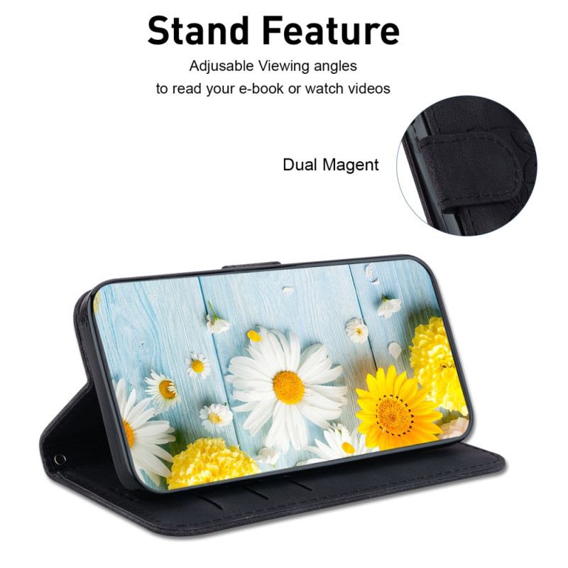 Flip Futrola Samsung Galaxy S24 Fe Maskice Za Mobitele Efekt Cvjetne Antilop Kože
