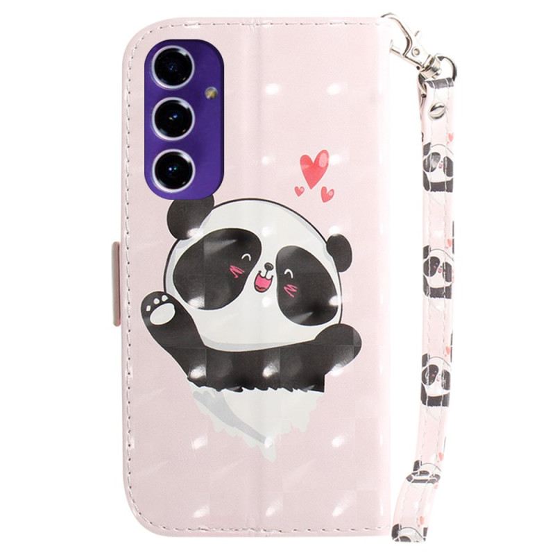 Kožna Futrola Za Samsung Galaxy S24 Fe Panda Love S Remenom