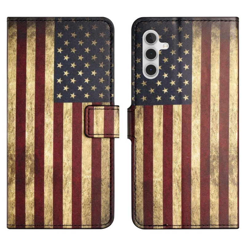 Kožna Futrola Za Samsung Galaxy S24 Fe Stara Američka Zastava
