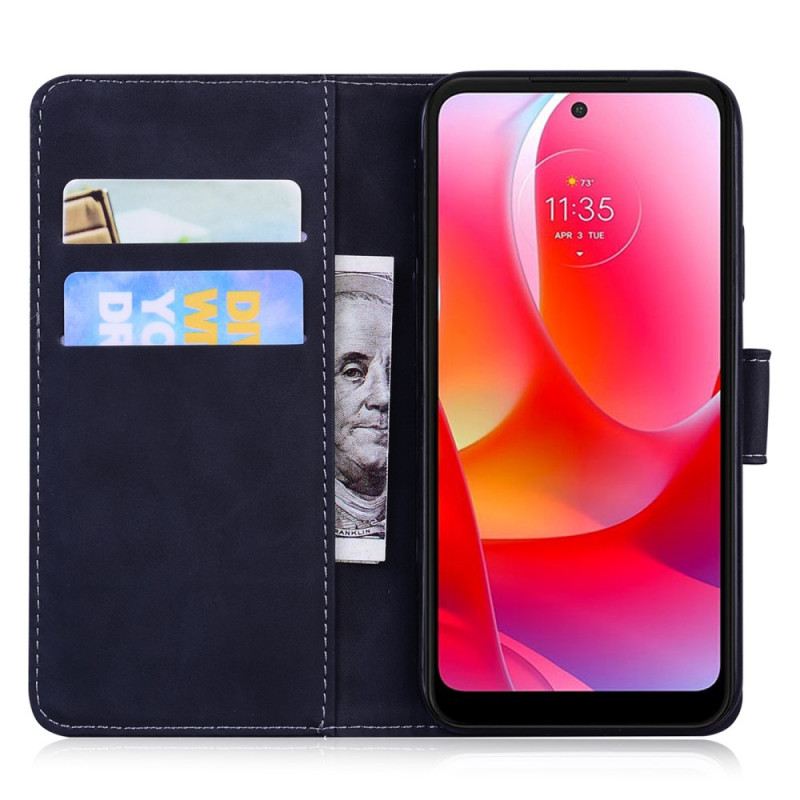 Kožna Futrola Moto G71 5G Leptir Na Dodir Kože