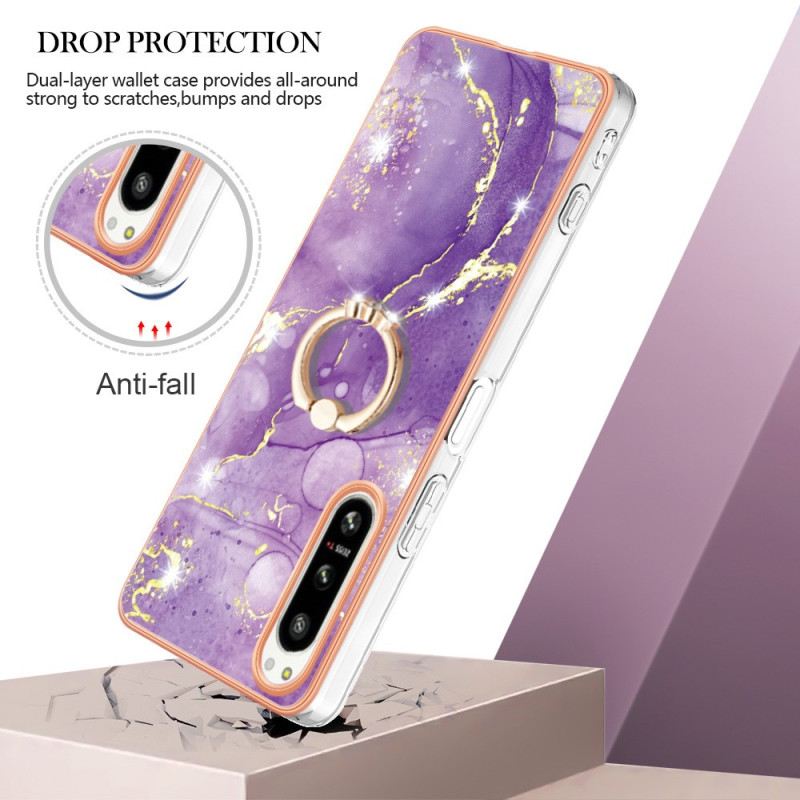 Maskica Sony Xperia 5 IV Mramor S Nosačem Za Prsten