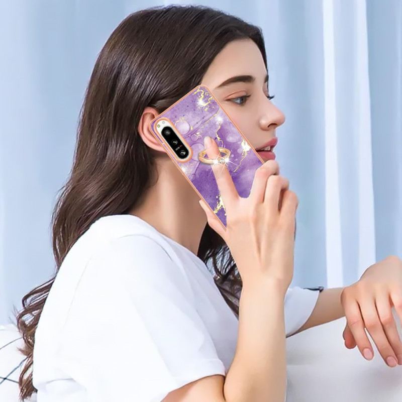 Maskica Sony Xperia 5 IV Mramor S Nosačem Za Prsten
