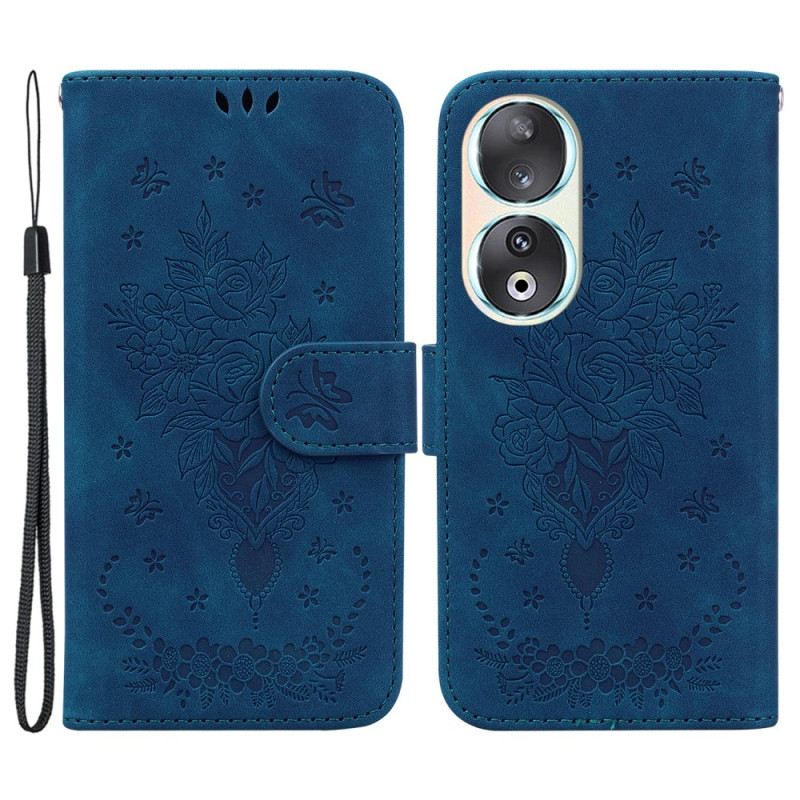 Kožna Futrola Honor 90 Ruže S Remenom