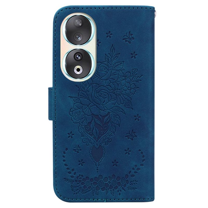 Kožna Futrola Honor 90 Ruže S Remenom