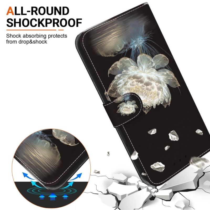 Kožna Futrola Motorola Edge 50 Pro Kristalni Božur S Remenom