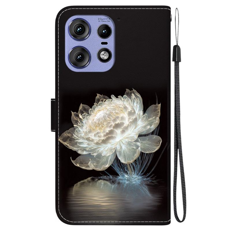 Kožna Futrola Motorola Edge 50 Pro Kristalni Božur S Remenom