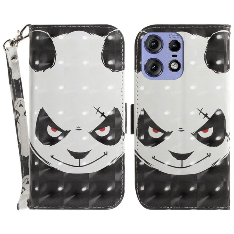 Kožna Futrola Motorola Edge 50 Pro Ljuta Panda S Remenom