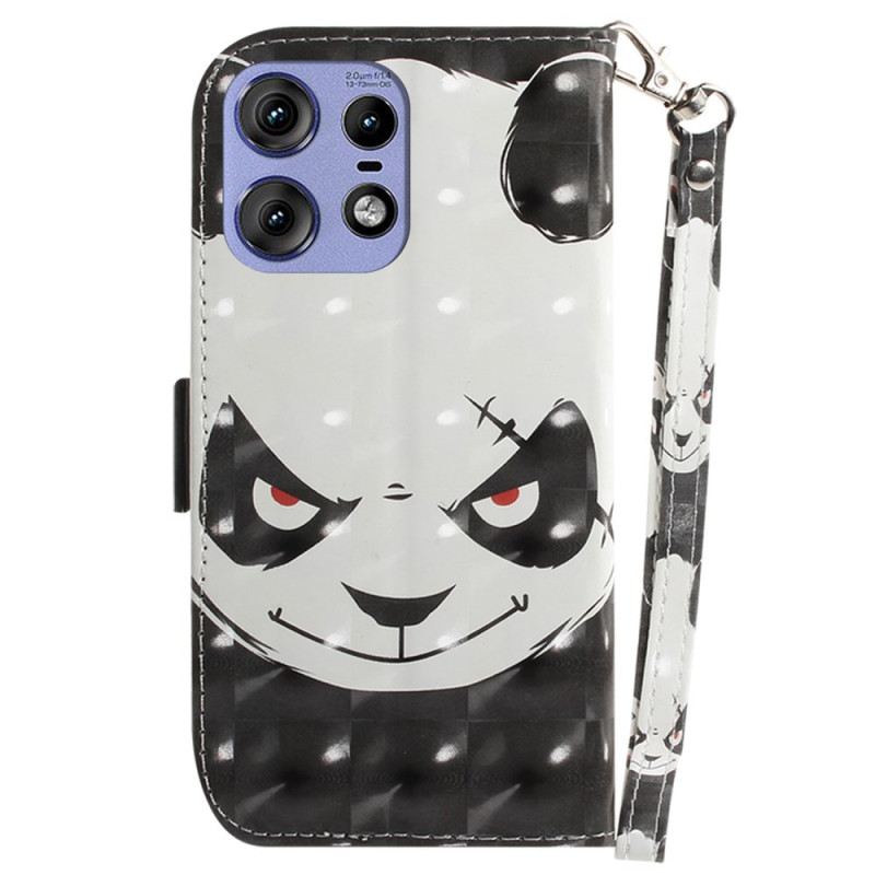 Kožna Futrola Motorola Edge 50 Pro Ljuta Panda S Remenom