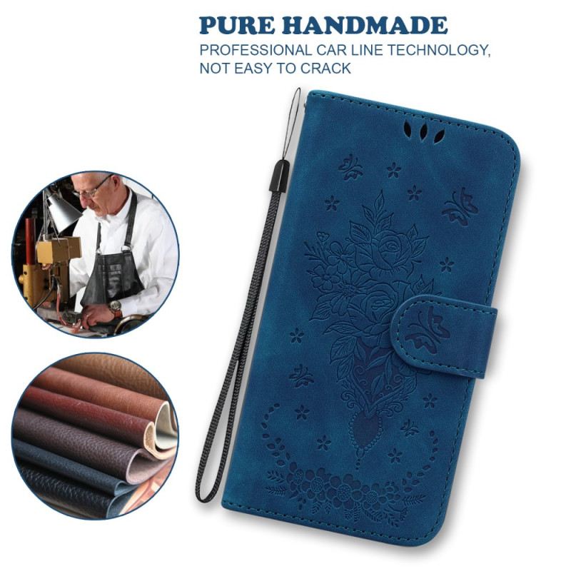 Kožna Futrola Motorola Edge 50 Pro Trakaste Ruže