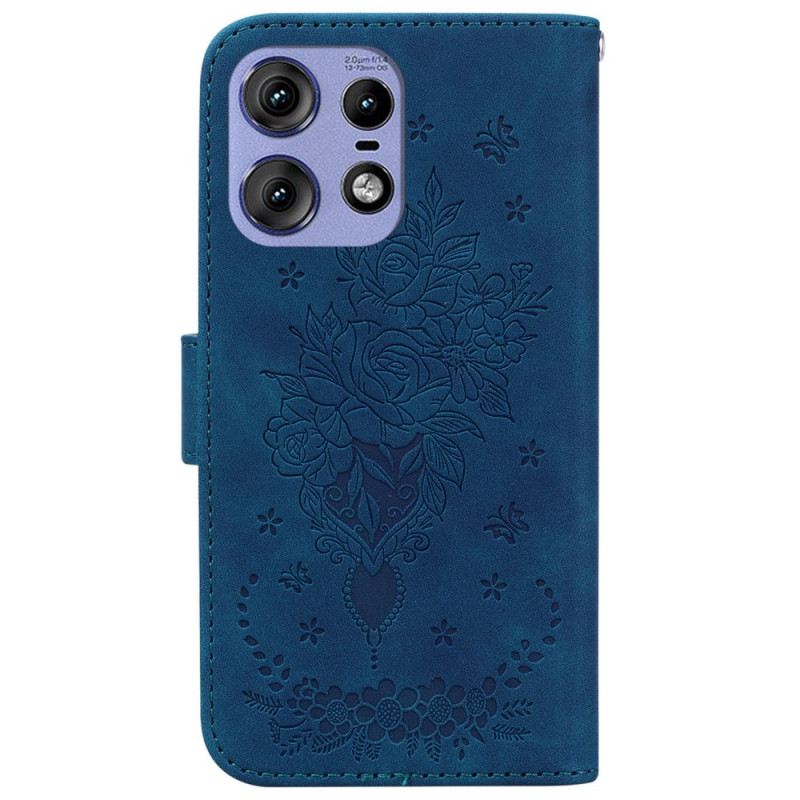 Kožna Futrola Motorola Edge 50 Pro Trakaste Ruže