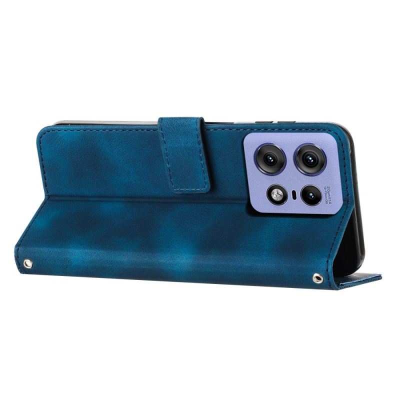 Kožna Futrola Motorola Edge 50 Pro Uzorak Trokuta S Remenčićima