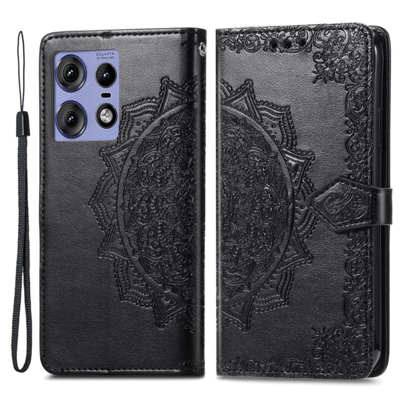 Kožna Futrola Za Motorola Edge 50 Pro Barokna Mandala S Remenom