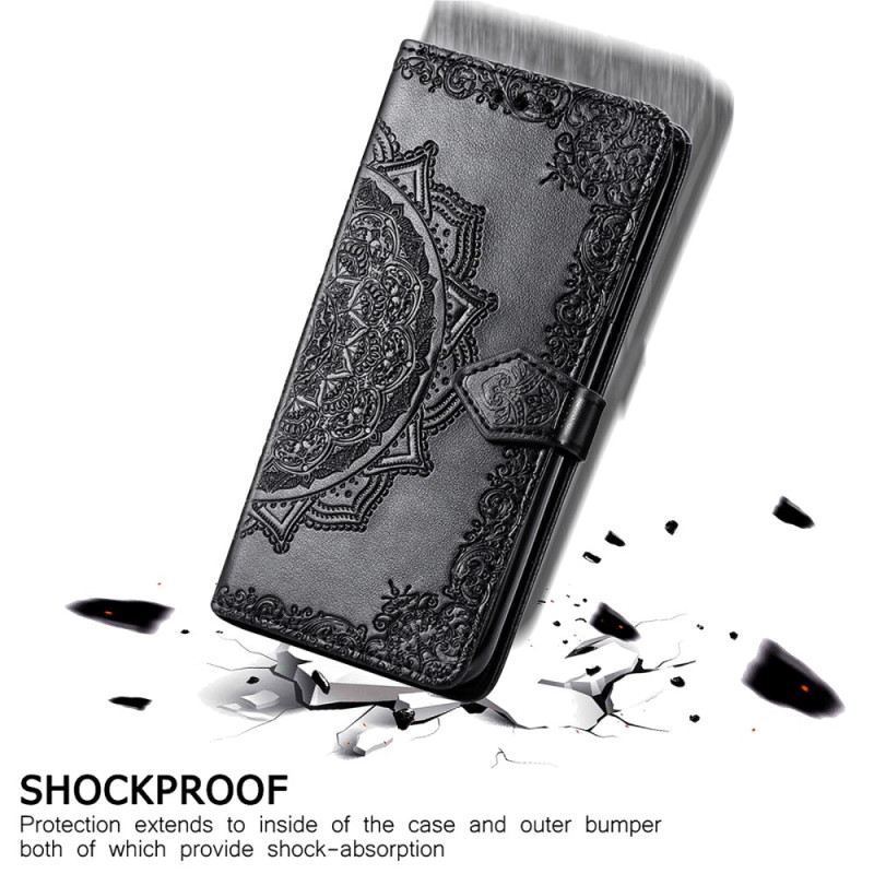 Kožna Futrola Za Motorola Edge 50 Pro Barokna Mandala S Remenom