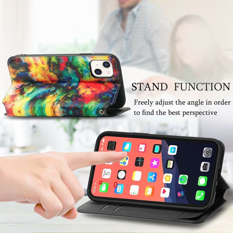 Flip Futrola iPhone 13 Mini Kožna Futrola Caseneo Rfid Dizajn