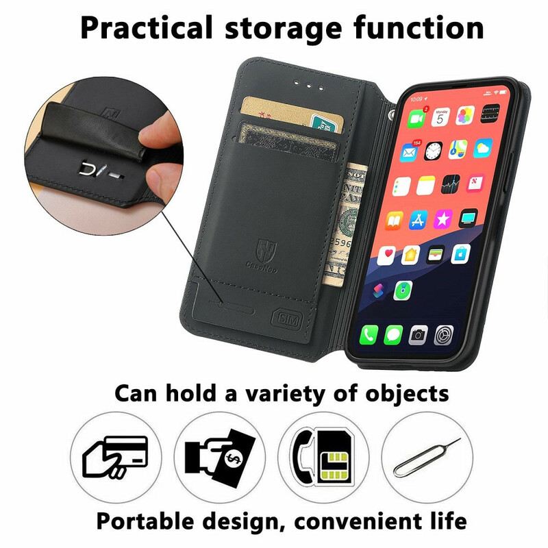 Flip Futrola iPhone 13 Mini Kožna Futrola Caseneo Rfid Dizajn