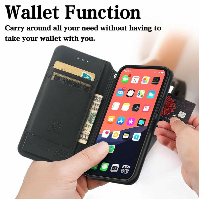 Flip Futrola iPhone 13 Mini Kožna Futrola Caseneo Rfid Dizajn