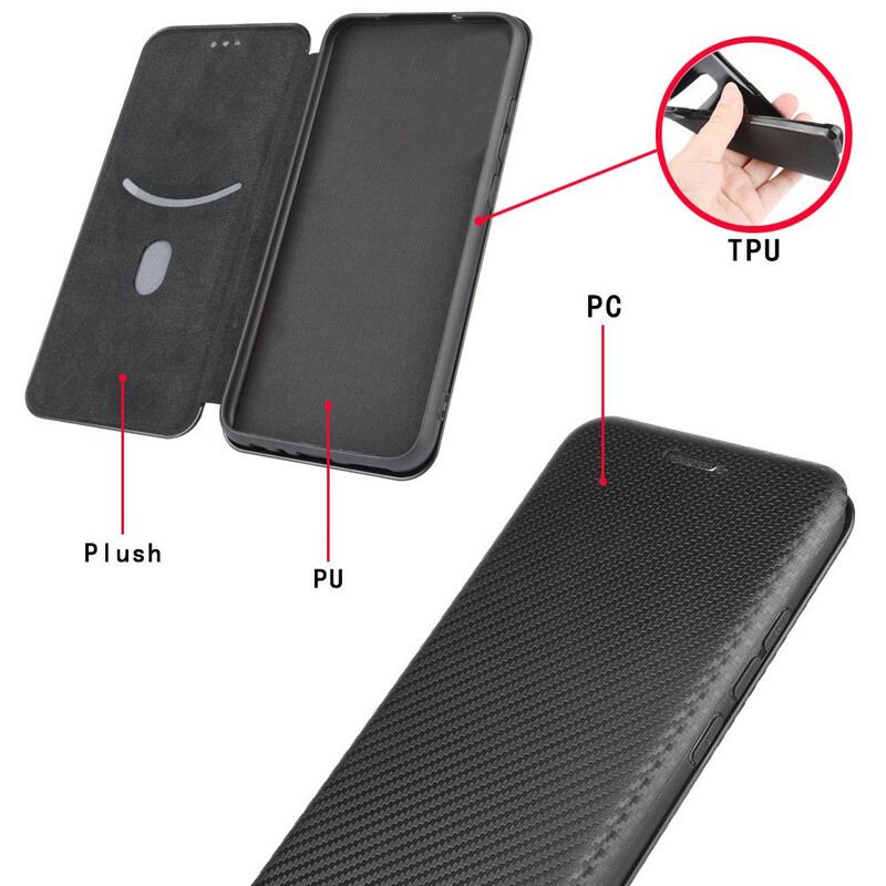 Flip Futrola iPhone 13 Mini Kožna Futrola Karbonska Vlakna